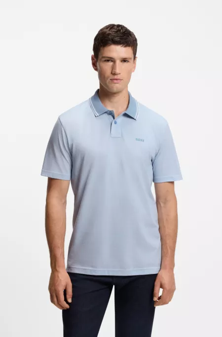 Logo-print polo shirt in cotton piqué