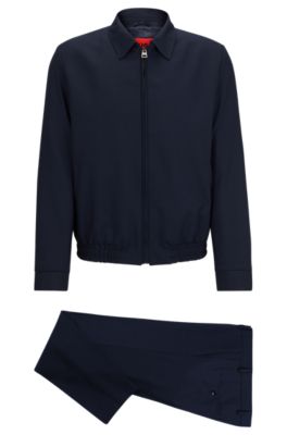 Shop Hugo Modern-fit Suit In Performance-stretch Cloth In Dark Blue