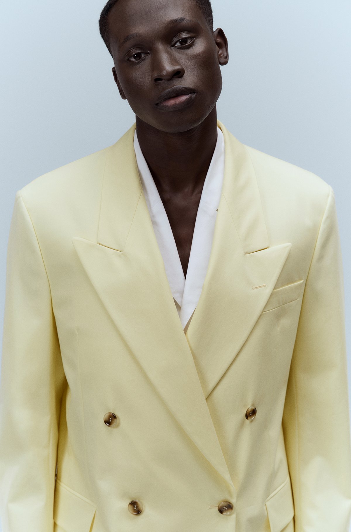 Relaxed-fit gender-neutral jacket in cotton twill, Light Yellow