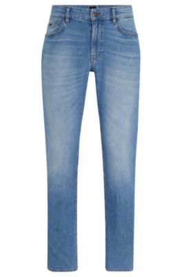 BOSS - Slim-fit jeans in blue super-soft stretch denim