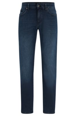 Shop Hugo Boss Slim-fit Jeans In Blue Performance-stretch Denim