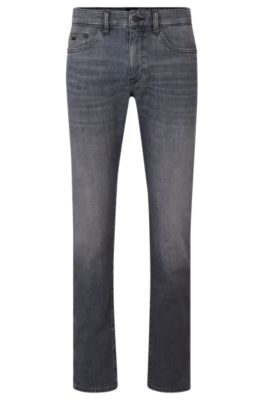 Shop Hugo Boss Slim-fit Jeans In Black Denim In Dark Grey