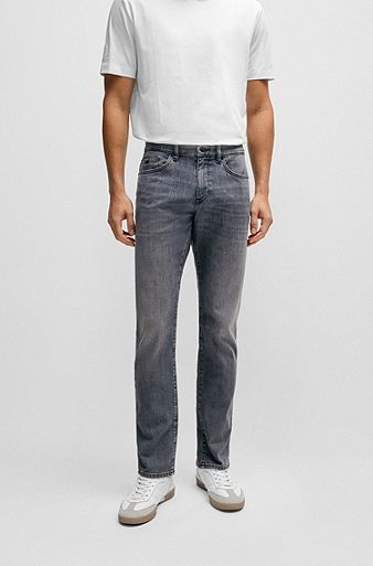 Slim-fit jeans in black denim, Dark Grey
