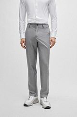 Slim-fit trousers in micro-patterned performance-stretch fabric, Silver