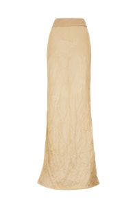 Slim-fit maxi skirt with crinkled effect, Light Beige