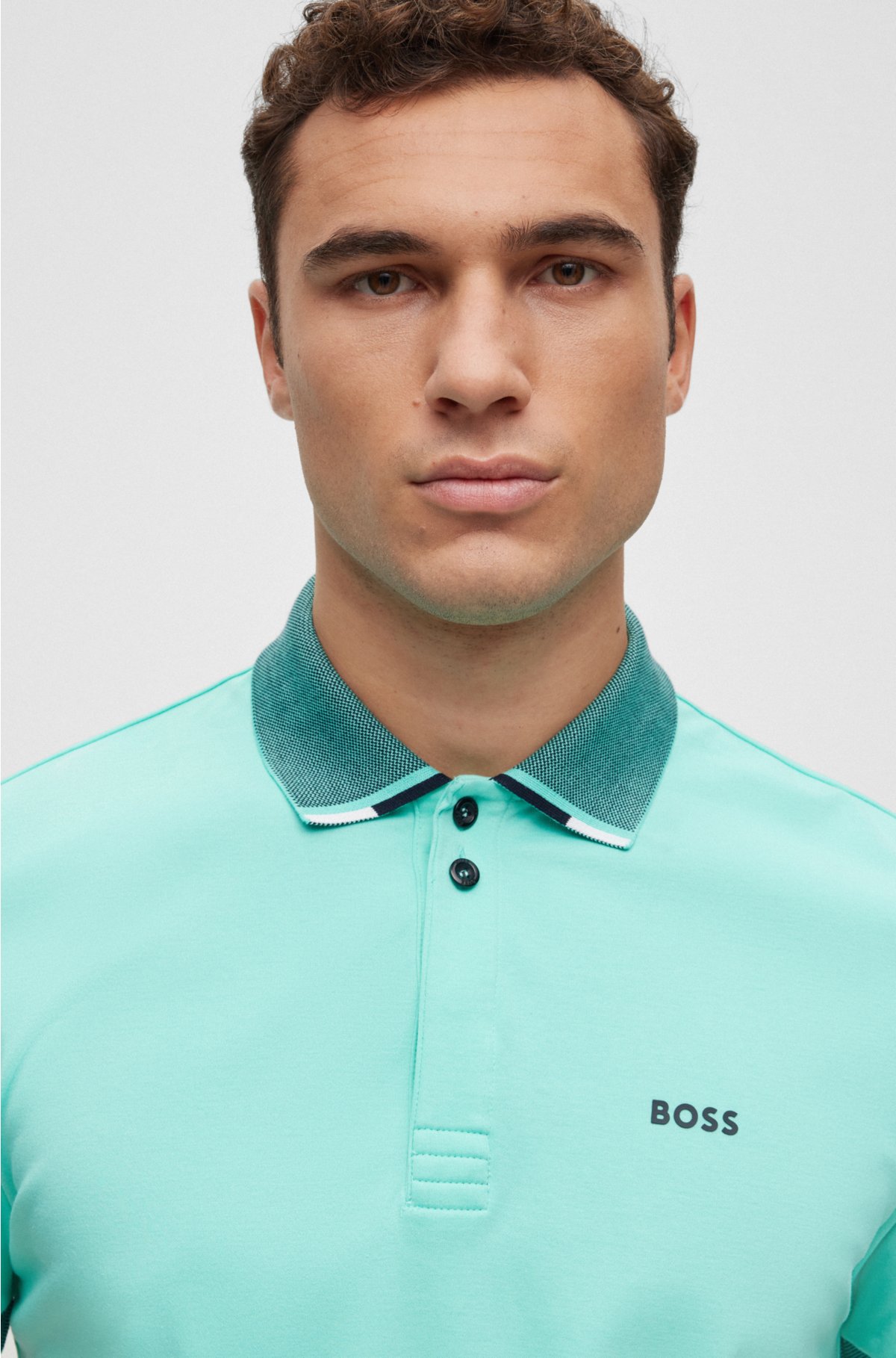 Fange Ødelægge Moden BOSS - Interlock-cotton polo shirt with structured collar and logo
