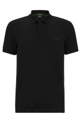 BOSS - Interlock-cotton slim-fit polo shirt with logo tape