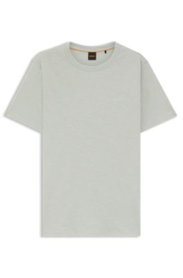 Slub-cotton T-shirt with logo detail, Silver