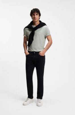 T-shirt en coton flamm&eacute; avec d&eacute;tail logot&eacute;, Argent