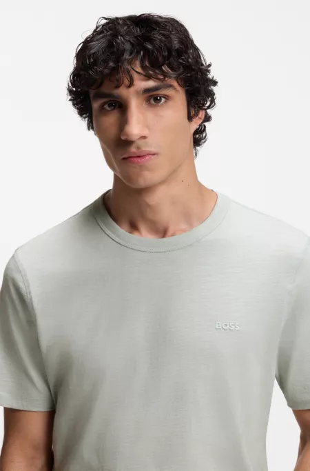 Slub-cotton T-shirt with logo detail