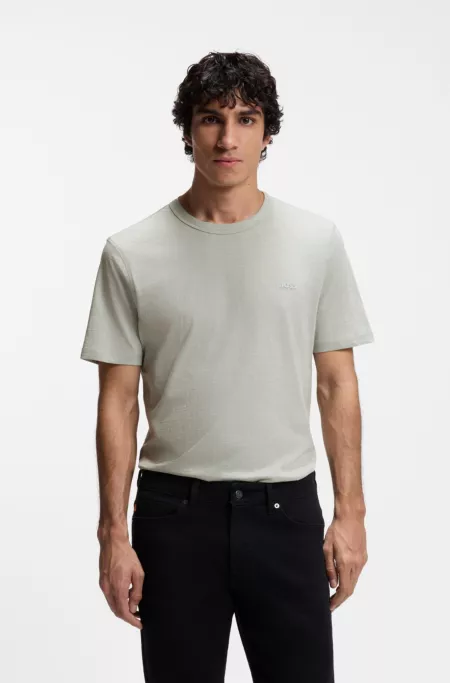 Slub-cotton T-shirt with logo detail