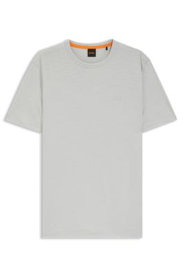 Camiseta de punto de algod&oacute;n con detalle de logo, Gris claro