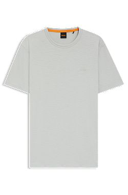 T-shirt Regular en coton flammé avec détail logoté