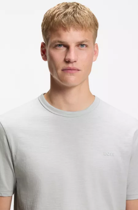 Slub-cotton T-shirt with logo detail