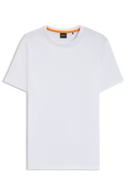 Camiseta de punto de algod&oacute;n con detalle de logo, Blanco