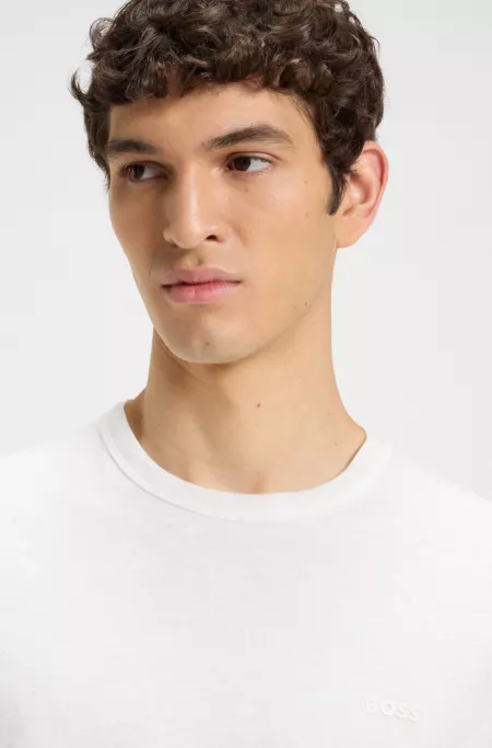 Slub-cotton T-shirt with logo detail