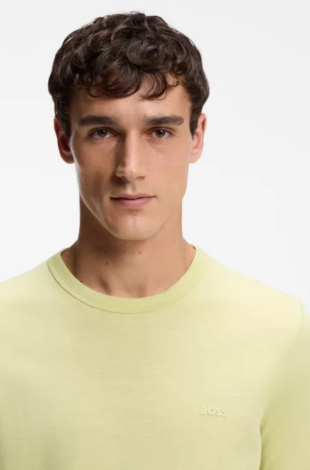 Slub-cotton T-shirt with logo detail