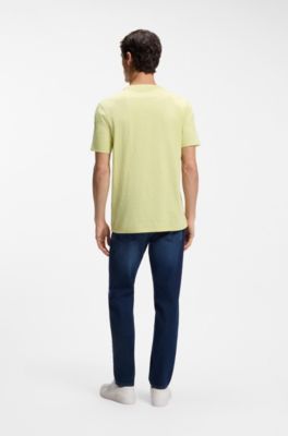 T-shirt en jersey de coton avec d&eacute;tail logot&eacute;, Beige