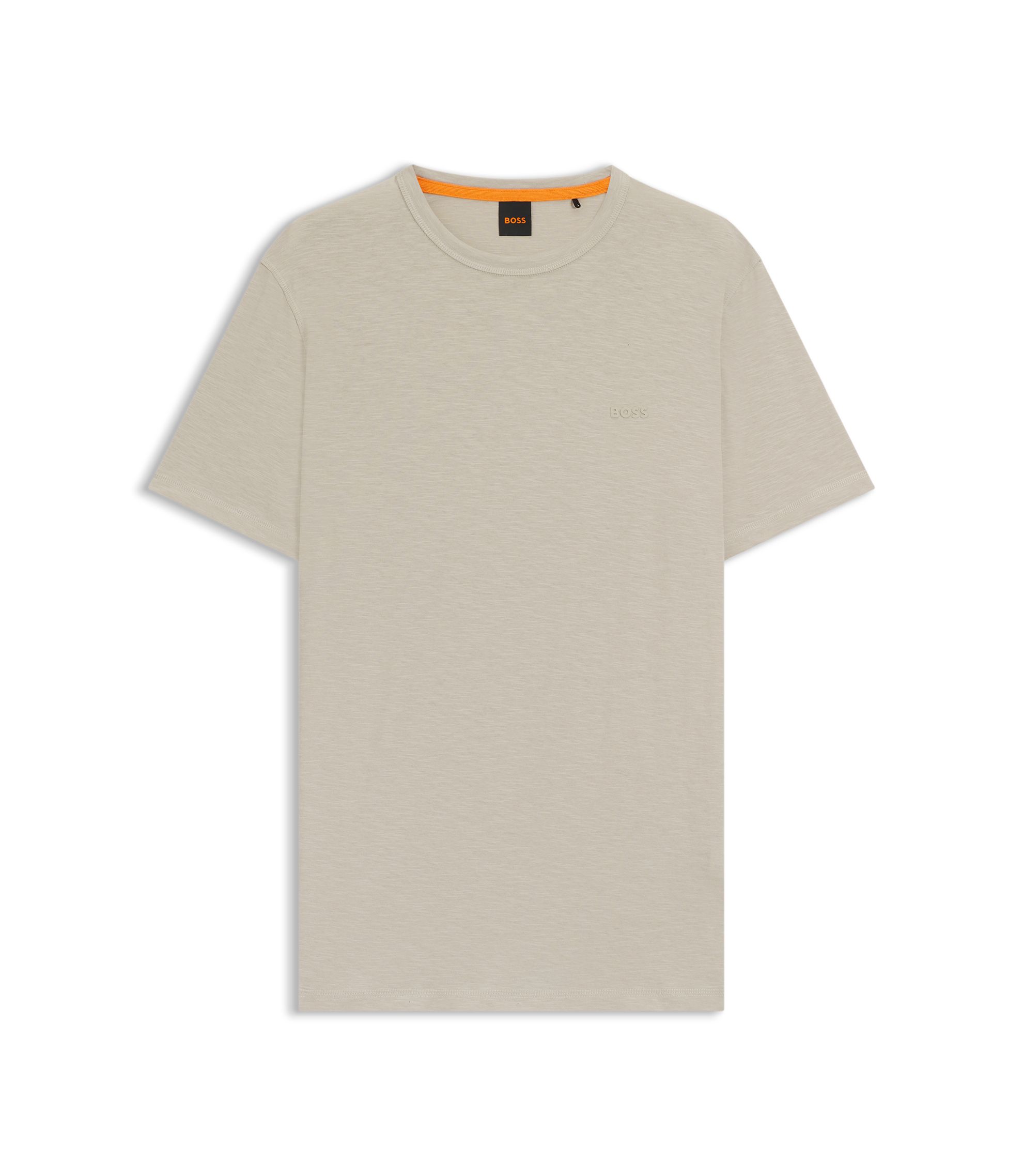 BOSS - Logo-detail T-shirt in cotton jersey - Light Beige