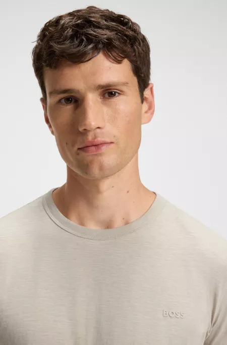 Slub-cotton T-shirt with logo detail