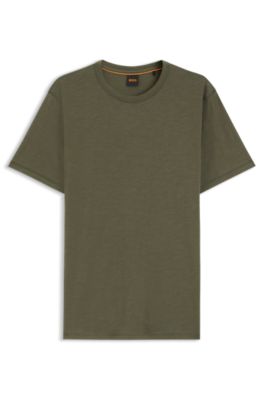 Cotton-jersey T-shirt with logo detail, Green