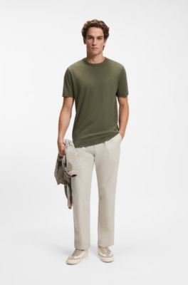 Cotton-jersey T-shirt with logo detail, Green