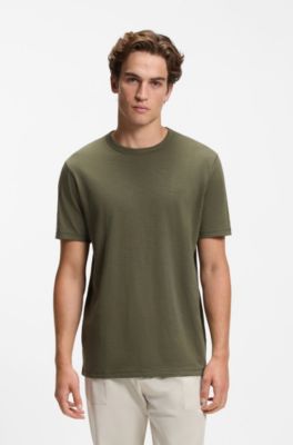 Cotton-jersey T-shirt with logo detail, Green