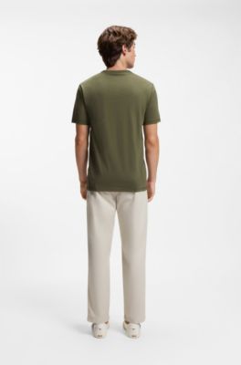 Cotton-jersey T-shirt with logo detail, Green