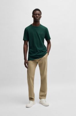 T-shirt en coton flamm&eacute; avec d&eacute;tail logot&eacute;, Chaux