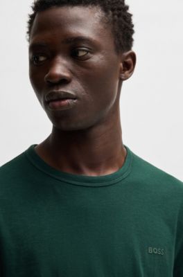 T-shirt en coton flamm&eacute; avec d&eacute;tail logot&eacute;, Chaux