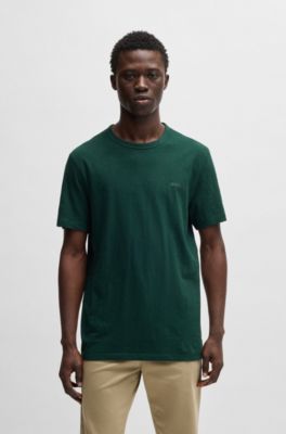 T-shirt en coton flamm&eacute; avec d&eacute;tail logot&eacute;, Chaux