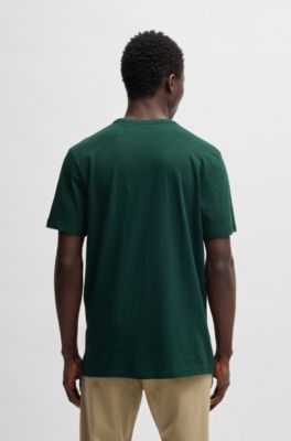 T-shirt en coton flamm&eacute; avec d&eacute;tail logot&eacute;, Chaux