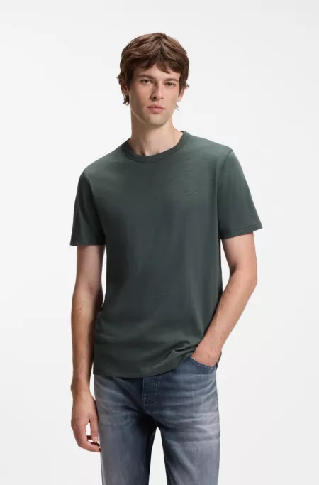 Cotton-jersey T-shirt with logo detail