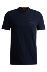 Cotton-jersey T-shirt with tonal logo, Dark Blue