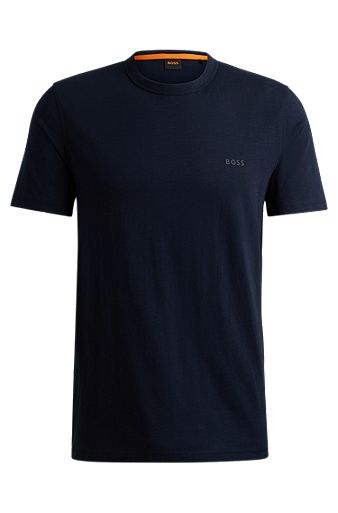 Cotton-jersey T-shirt with tonal logo, Dark Blue