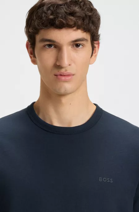 Slub-cotton T-shirt with logo detail