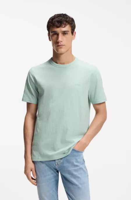 Slub-cotton T-shirt with logo detail