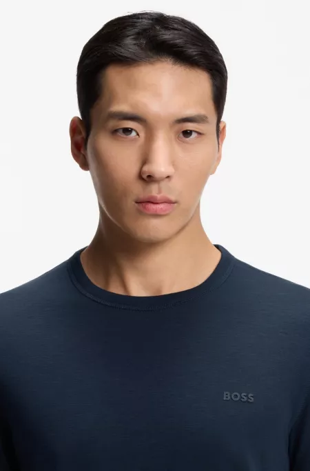 Slub-cotton T-shirt with logo detail