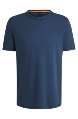 BOSS - Regular-fit T-shirt in cotton with mouline logo