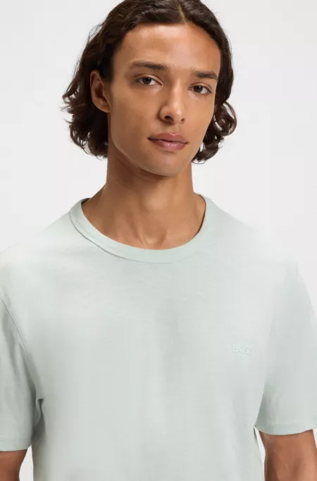 Slub-cotton T-shirt with logo detail