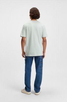 T-shirt en coton flamm&eacute; avec d&eacute;tail logot&eacute;, bleu clair