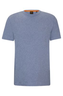 T-shirt en coton flamm&eacute; avec d&eacute;tail logot&eacute;, bleu clair