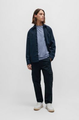 T-shirt en coton flamm&eacute; avec d&eacute;tail logot&eacute;, bleu clair