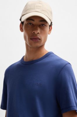 T-shirt en coton flamm&eacute; avec d&eacute;tail logot&eacute;, bleu clair