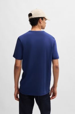 T-shirt en coton flamm&eacute; avec d&eacute;tail logot&eacute;, bleu clair
