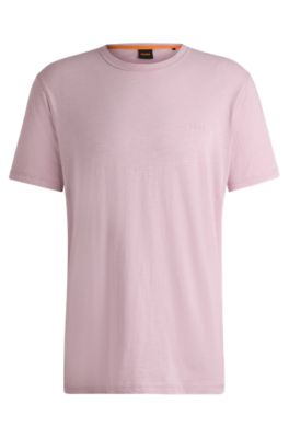T-shirt en coton flamm&eacute; avec d&eacute;tail logot&eacute;, Violet clair