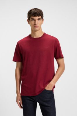 Camiseta de punto de algod&oacute;n con detalle de logo, Rojo