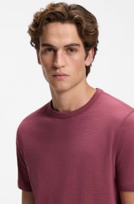 Camiseta de punto de algod&oacute;n con detalle de logo, Rojo