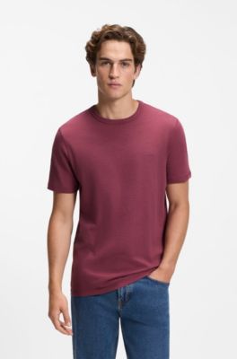 T-shirt en jersey de coton avec d&eacute;tail de logo, Rouge