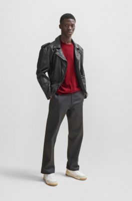 T-shirt en coton flamm&eacute; avec d&eacute;tail logot&eacute;, Rouge clair